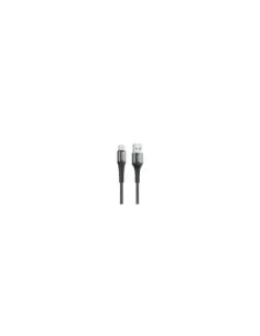 Cable qcharx lyon usb a tipo c 3a - 1 m - aleación de aluminio negro cordon metálico