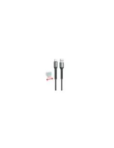 Cable qcharx prague usb tipo c a usb tipo a - 2m - aleacion de aluminio negro cordon de tela suave