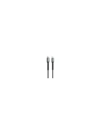 Cable qcharx prague tipo c a tipo c 3a 60w - 1 m - aleación de aluminio negro cordón de tela suave