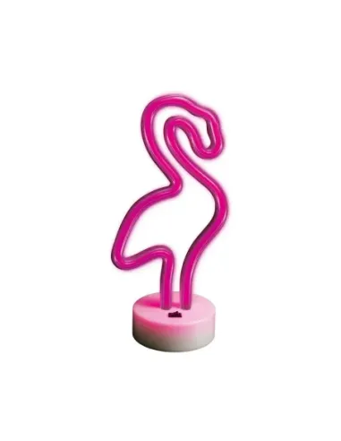 Lampara forever neon led on a stand flamingo pink