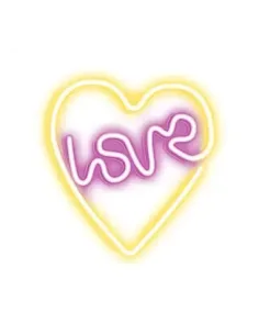 Lampara forever neon led love heart purple white