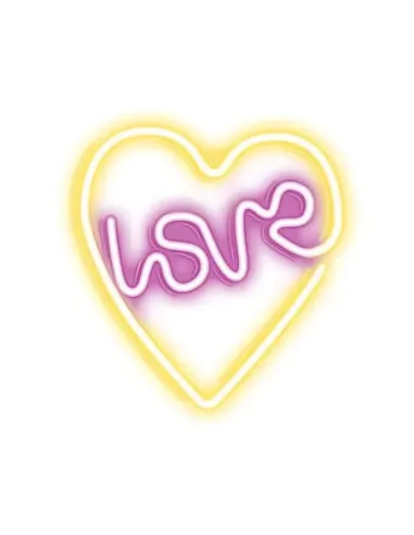 Lampara forever neon led love heart purple white