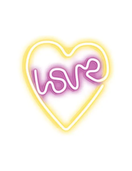 Lampara forever neon led love heart purple white
