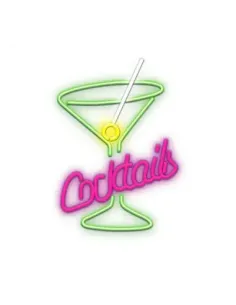 Lampara forever neon plexi led cocktails pink green