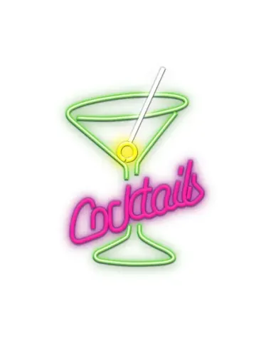 Lampara forever neon plexi led cocktails pink green