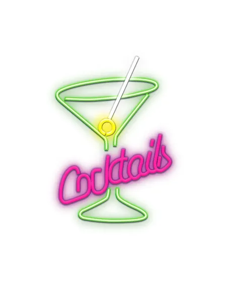 Lampara forever neon plexi led cocktails pink green