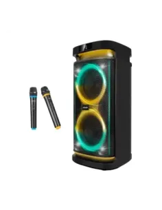 Altavoz rumbleboss phoenix 80w rms batería 4000 mah función karaoke 2 microfonos inalambricos incluidos