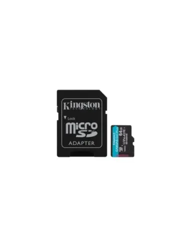 Tarjeta de Memoria Kingston CANVAS Go! Plus 64GB microSD XC con Adaptador/ Clase 10/ 200MBs