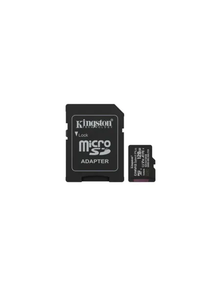 Tarjeta de Memoria Kingston CANVAS Select Plus 128GB microSD XC con Adaptador/ Clase 10/ 150MBs