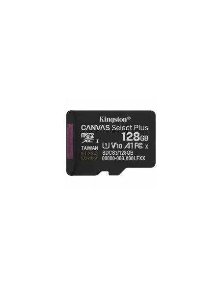 Tarjeta de Memoria Kingston CANVAS Select Plus 128GB microSD XC/ Clase 10/ 150MBs