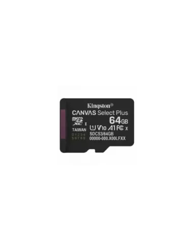 Tarjeta de Memoria Kingston CANVAS Select Plus 64GB microSD XC/ Clase 10/ 100MBs