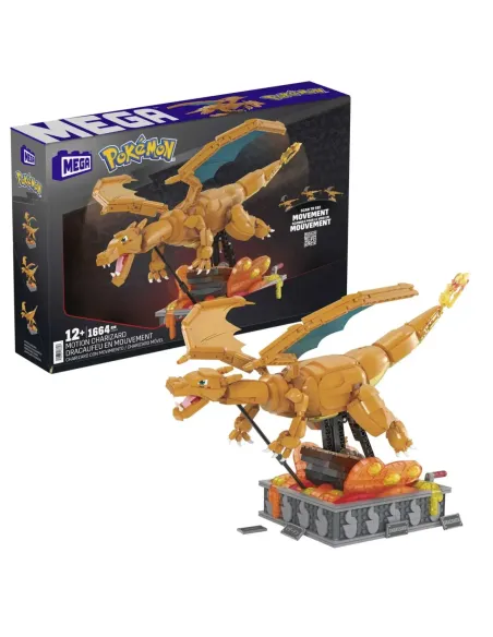 Figura mattel mega construx motion pokemon motion charizard 1664 pcs