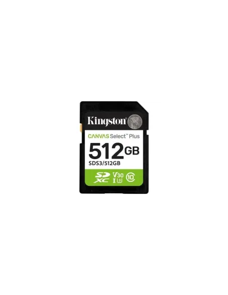 Tarjeta de Memoria Kingston CANVAS Select Plus 512GB SD XC/ Clase 10/ 150MBs