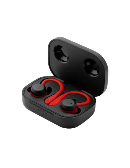 Auriculares deportivos phoenix spartan bluetooth 5.3 manos libres accesorios intercambiables detalles en rojo