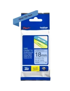 Cinta laminada brother tze541 18mm x 8m azul - negro
