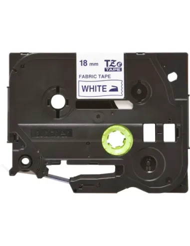 Cinta textil brother tze - fa4 18mm x 3m blanco - azul