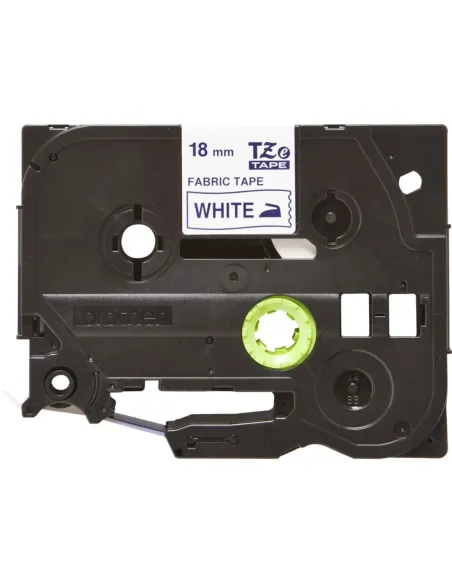 Cinta textil brother tze - fa4 18mm x 3m blanco - azul