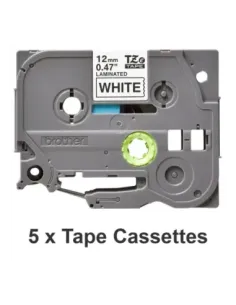Pack cintas laminadas brother tze231m5 12mm x 8m 5 unidades