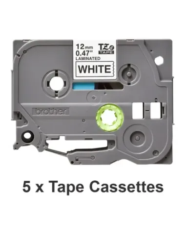 Pack cintas laminadas brother tze231m5 12mm x 8m 5 unidades