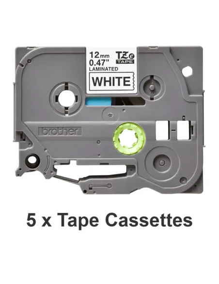 Pack cintas laminadas brother tze231m5 12mm x 8m 5 unidades