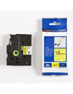 Cinta laminada brother tzefx641 texto negro sobre fondo amarillo