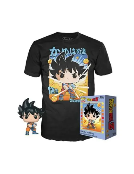 Pop & tee dragon ball z goku kamehameha funko + camiseta talla l ut - 56667l