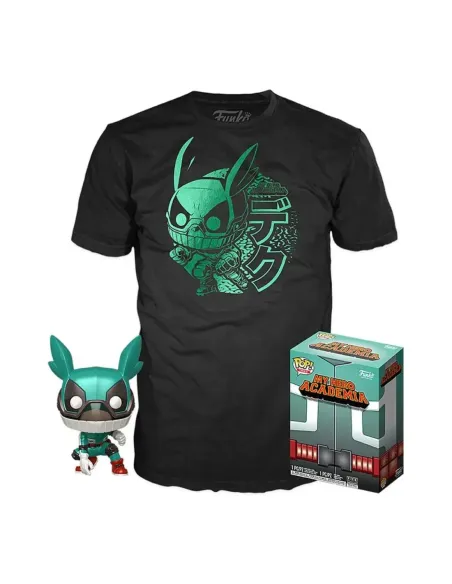 Pop & tee my hero academia deku con casco (full mech suit) funko + camiseta talla l
