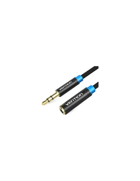 Cable Estéreo Vention VAB-B06-B100-M/ Jack 3.5 Macho - Jack 3.5 Hembra/ 1m/ Negro