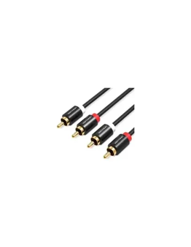 Cable Estéreo Vention VAB-R06-B200/ 2x RCA Macho - 2x RCA Macho/ 2m/ Negro