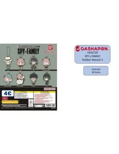 Set gashapon figuras bandai lote 40 articulos spy x family rubber mascot 3