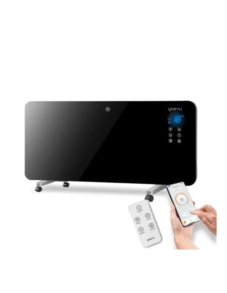 Yoevu | radiador bajo consumo | 1500w | programable | control app wifi | negro