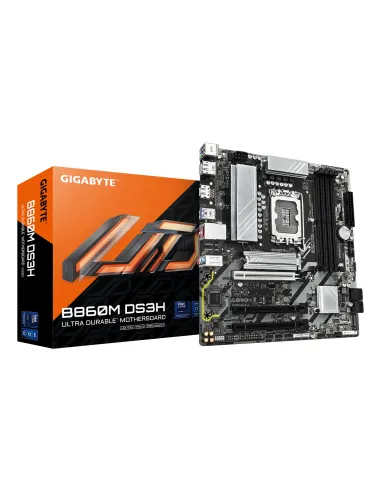GIGABYTE B860M DS3H Placa base - CPUs Intel Core Ultra, VRM de 5+1+2+1 fases, hasta 9066MHz DDR5, 1xPCIe 5.0 + 1xPCIe 4.0 M.2,