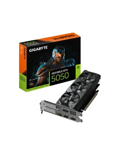 GIGABYTE GeForce RTX 5050 OC Low Profile 8G Tarjeta Gráfica - 8GB GDDR6, 128bit, PCI-E 5.0, 2587MHz Frecuencia del núcleo, 2 x