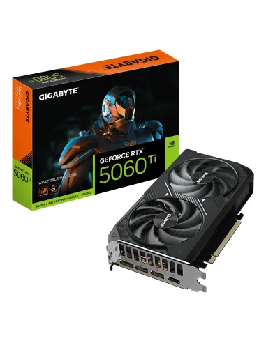 GIGABYTE GeForce RTX 5060 Ti WINDFORCE MAX OC 8G Tarjeta Gráfica – 8 GB GDDR7, 128 bits, PCI-E 5.0, 2587 MHz Frecuencia del