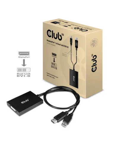 CLUB3D cac-1010 Displayport usb DVI-I Daul link Negro, Blanco