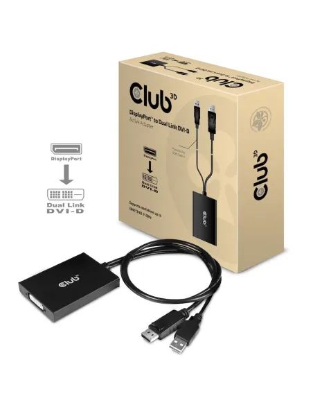 CLUB3D cac-1010 Displayport usb DVI-I Daul link Negro, Blanco