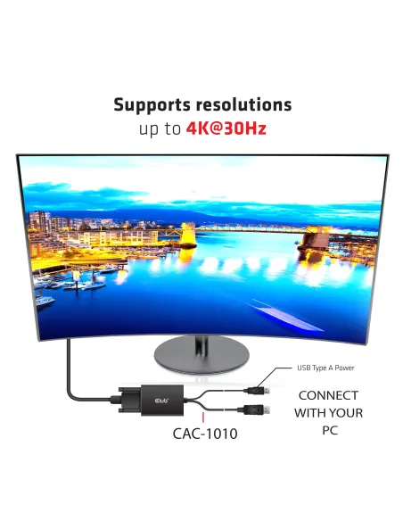 CLUB3D cac-1010 Displayport usb DVI-I Daul link Negro, Blanco