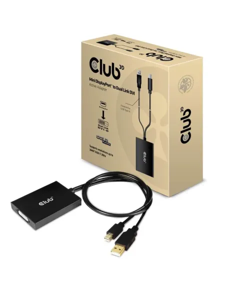 CLUB3D cac-1130 0,6 m MiniDP USB-A DVI-D Negro