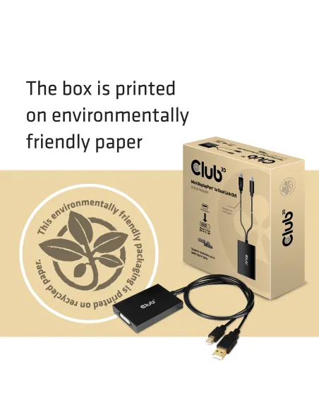 CLUB3D cac-1130 0,6 m MiniDP USB-A DVI-D Negro