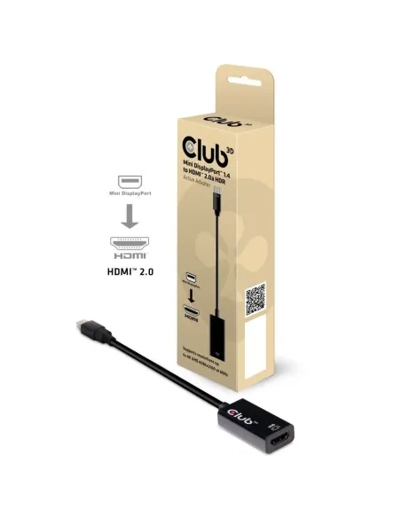 CLUB3D Mini DisplayPort 1.4 a HDMI 2.0b HDR Adpatador Activo