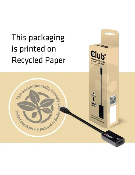 CLUB3D Mini DisplayPort 1.4 a HDMI 2.0b HDR Adpatador Activo