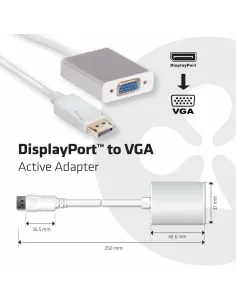CLUB3D Displayport a VGA Adaptador Activo 2