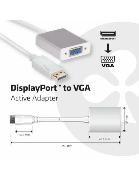 CLUB3D Displayport a VGA Adaptador Activo
