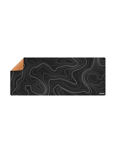 Alfombrilla phoenix stratos para ratón escritorio negra 90 x 40 cm con base de corcho y superficie cuero pu