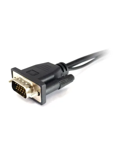 Equip 119038 adaptador de cable de vídeo 0,2 m VGA (D-Sub) + 3,5mm DVI-D + USB Negro