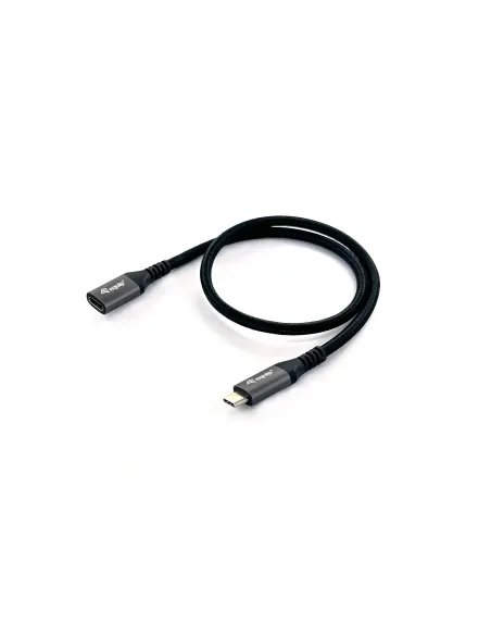 Equip 128370 Cable de extensión USB 3.2 Gen 2 C a C, M F, 0,5m, 4K 60Hz, 10Gbps, Negro