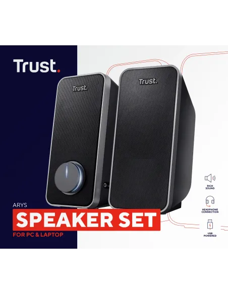 Trust 20179 altavoz Negro Alámbrico 14 W