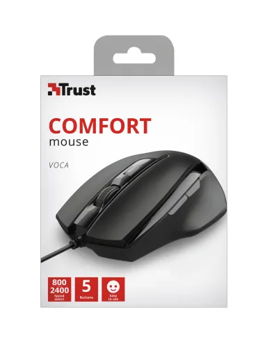 Trust Voca ratón Oficina mano derecha USB tipo A Óptico 2400 DPI