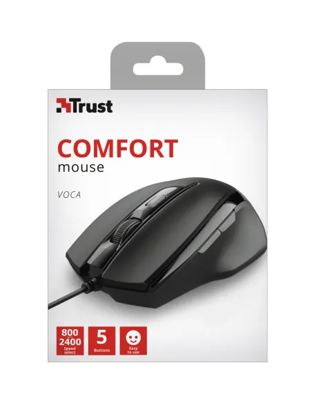 Trust Voca ratón Oficina mano derecha USB tipo A Óptico 2400 DPI