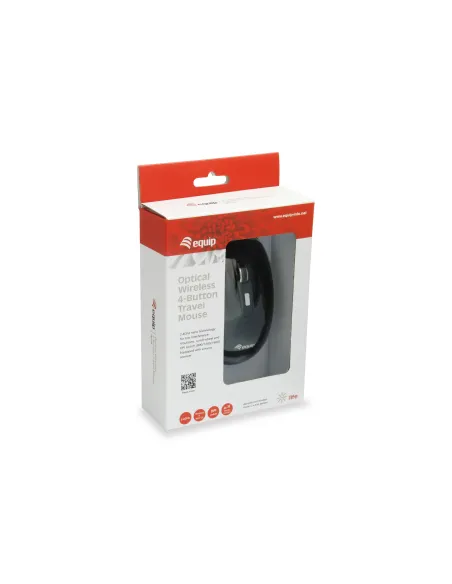 Equip 245104 ratón Viajes Ambidextro RF inalámbrico Óptico 1600 DPI
